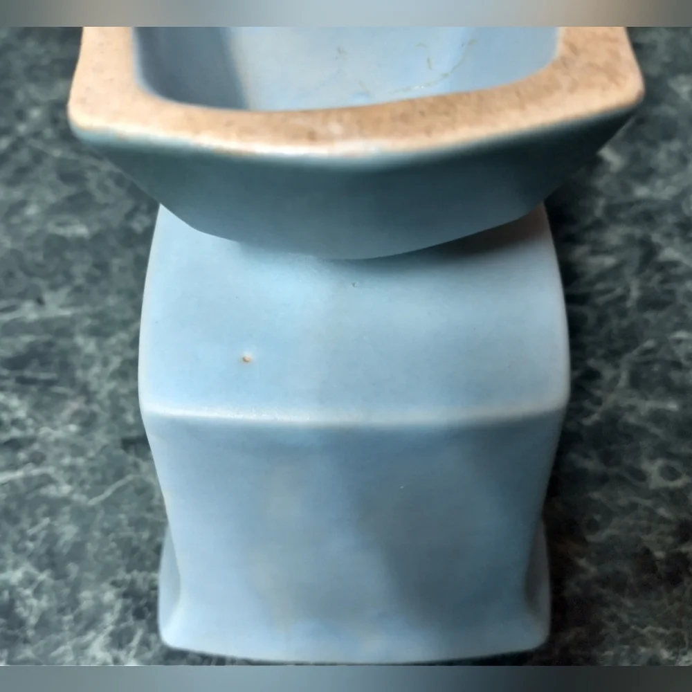 Vintage Blue Roseville Pottery Double Silhouette Planter 757-9